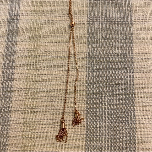 J.Crew Rose Gold Tassel Pendent Long Necklace - Picture 13 of 15